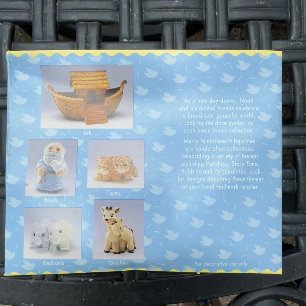 Vtg 90s Hallmark Merry Miniatures Noah's Ark Friends 5 Pc Set Christmas Figurine